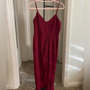 Elegant Burgundy Spaghetti Strap Dress